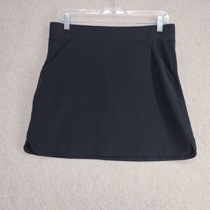 David Peyser Skort Womens S Black Athletic Skirt Built In Shorts Pockets Elastic